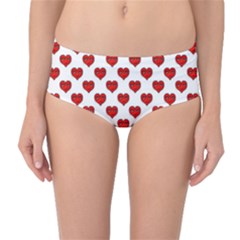 Emoji Heart Shape Drawing Pattern Mid-waist Bikini Bottoms by dflcprintsclothing