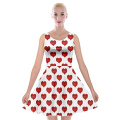 Emoji Heart Shape Drawing Pattern Velvet Skater Dress by dflcprintsclothing