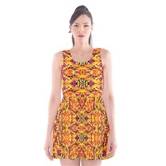 Colorful Vibrant Ornate Scoop Neck Skater Dress by dflcprintsclothing