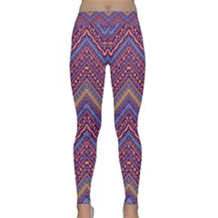 Colorful Ethnic Background With Zig Zag Pattern Design Classic Yoga Leggings by TastefulDesigns