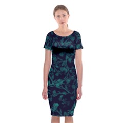 Leaf Pattern Classic Short Sleeve Midi Dress by berwies