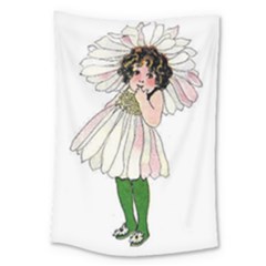 Daisy Vintage Flower Child Cute Funny Floral Little Girl Large Tapestry by yoursparklingshop