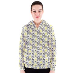 Tricolored Geometric Pattern Women s Zipper Hoodie by linceazul