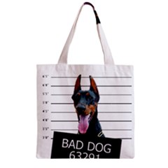 Bad Dog Zipper Grocery Tote Bag by Valentinaart