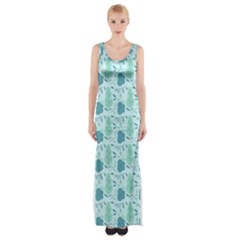 Seamless Floral Background  Maxi Thigh Split Dress by TastefulDesigns