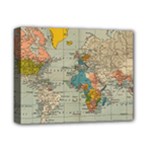 Vintage World Map Deluxe Canvas 14  x 11 