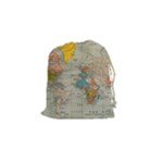 Vintage World Map Drawstring Pouches (Small) 