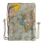 Vintage World Map Drawstring Bag (Large)