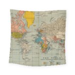 Vintage World Map Square Tapestry (Small)