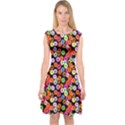 Colorful Yummy Donuts Pattern Capsleeve Midi Dress View1