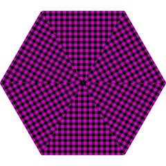 Lumberjack Fabric Pattern Pink Black Mini Folding Umbrellas by EDDArt