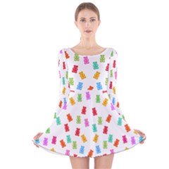 Candy Pattern Long Sleeve Velvet Skater Dress by Valentinaart