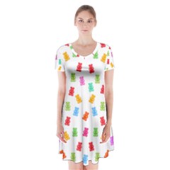 Candy Pattern Short Sleeve V-neck Flare Dress by Valentinaart