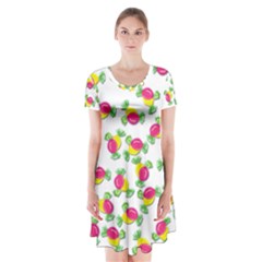 Candy Pattern Short Sleeve V-neck Flare Dress by Valentinaart