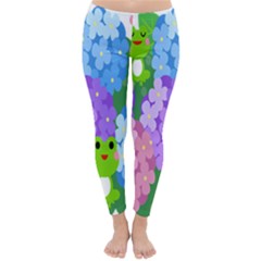 Animals Frog Face Mask Green Flower Floral Star Leaf Music Classic Winter Leggings by Mariart