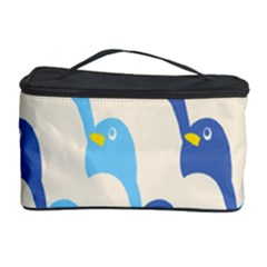 Animals Penguin Ice Blue White Cool Bird Cosmetic Storage Case by Mariart
