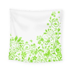 Butterfly Green Flower Floral Leaf Animals Square Tapestry (small)