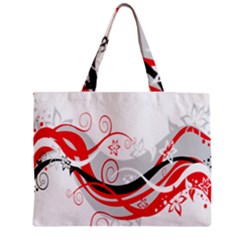 Flower Floral Star Red Wave Zipper Mini Tote Bag by Mariart
