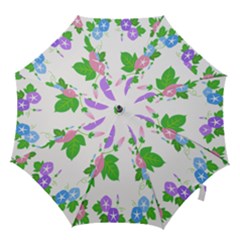Flower Floral Star Purple Pink Blue Leaf Hook Handle Umbrellas (large)