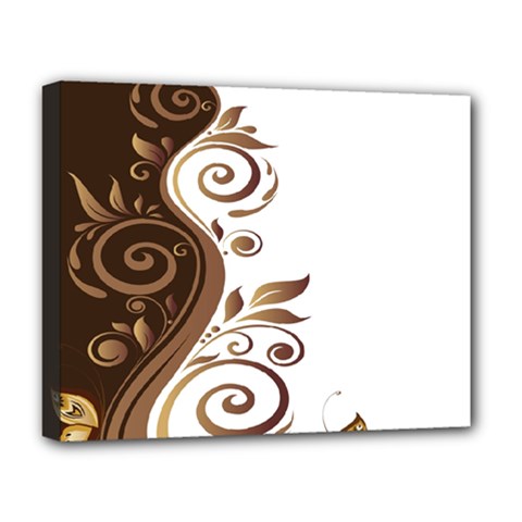 Leaf Brown Butterfly Deluxe Canvas 20  X 16   by Mariart