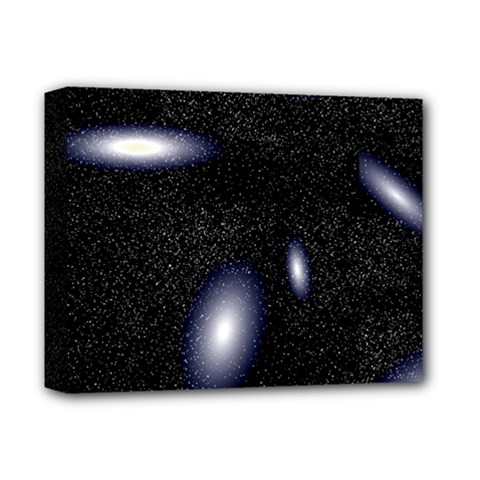Galaxy Planet Space Star Light Polka Night Deluxe Canvas 14  X 11  by Mariart