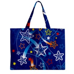 Line Star Space Blue Sky Light Rainbow Red Orange White Yellow Zipper Mini Tote Bag by Mariart