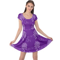 Purple Flower Rose Sunflower Cap Sleeve Dresses by Mariart