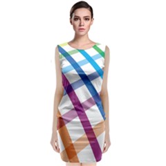 Webbing Line Color Rainbow Sleeveless Velvet Midi Dress by Mariart