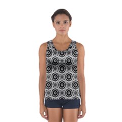 Geometric Black And White Women s Sport Tank Top  by linceazul