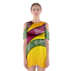 Flower Floral Leaf Star Sunflower Green Red Yellow Brown Sexxy Shoulder Cutout One Piece by Mariart