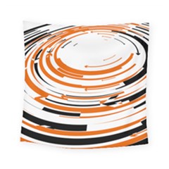 Hole Black Orange Arrow Square Tapestry (small) by Mariart