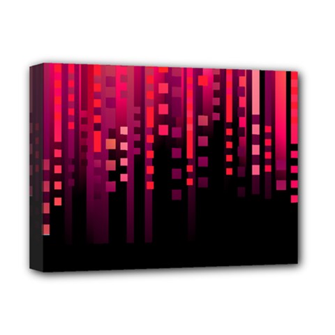 Line Vertical Plaid Light Black Red Purple Pink Sexy Deluxe Canvas 16  X 12   by Mariart