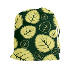 Leaf Green Yellow Drawstring Pouches (xxl) by Mariart