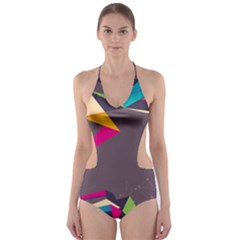 Origami Bird Japans Papper Cut-out One Piece Swimsuit by Mariart