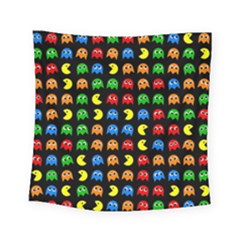 Pacman Seamless Generated Monster Eat Hungry Eye Mask Face Rainbow Color Square Tapestry (small) by Mariart