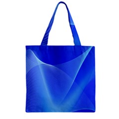 Line Net Light Blue White Chevron Wave Waves Zipper Grocery Tote Bag by Mariart