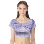 Ribbon Purple Sexy Short Sleeve Crop Top (Tight Fit)
