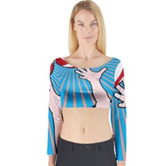 Volly Ball Sport Game Player Long Sleeve Crop Top by Mariart