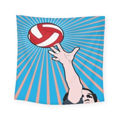 Volly Ball Sport Game Player Square Tapestry (small) by Mariart