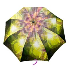 Plaid Star Light Color Rainbow Yellow Purple Pink Gold Blue Folding Umbrellas by Mariart