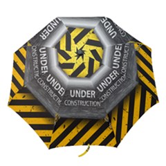 Under Construction Sign Iron Line Black Yellow Cross Folding Umbrellas