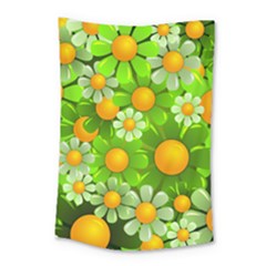 Sunflower Flower Floral Green Yellow Small Tapestry by Mariart
