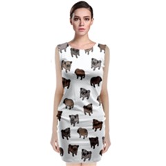 Pug Dog Pattern Classic Sleeveless Midi Dress by Valentinaart