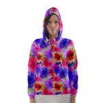 Floral Pattern Background Seamless Hooded Wind Breaker (Women)