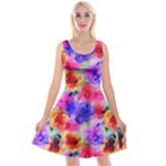 Floral Pattern Background Seamless Reversible Velvet Sleeveless Dress