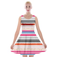 Stripes Print Designs 5 Velvet Skater Dress by beatbeatwing