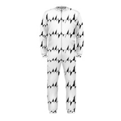 Black And White Wavy Stripes Pattern Onepiece Jumpsuit (kids) by dflcprintsclothing