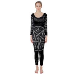 Witchcraft Symbols  Long Sleeve Catsuit by Valentinaart