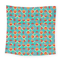 Semicircles And Arcs Pattern Square Tapestry (large) by linceazul