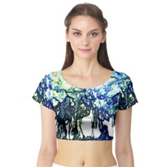 Colors Short Sleeve Crop Top (tight Fit) by Valentinaart
